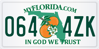 FL license plate 0644ZK