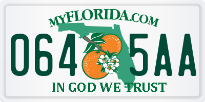 FL license plate 0645AA
