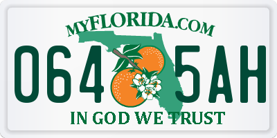 FL license plate 0645AH