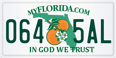 FL license plate 0645AL