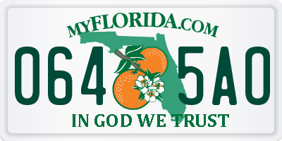 FL license plate 0645AO
