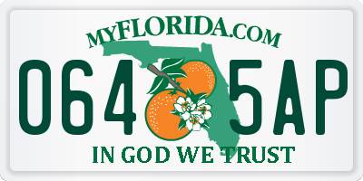 FL license plate 0645AP