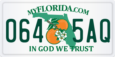 FL license plate 0645AQ