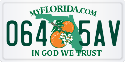 FL license plate 0645AV