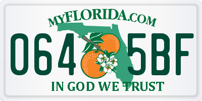 FL license plate 0645BF