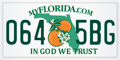 FL license plate 0645BG