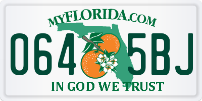 FL license plate 0645BJ