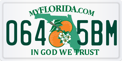 FL license plate 0645BM