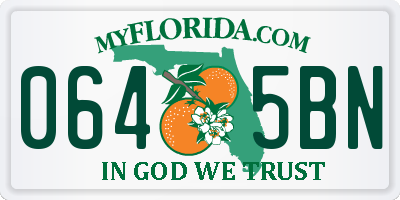 FL license plate 0645BN