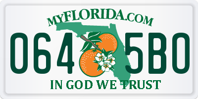 FL license plate 0645BO