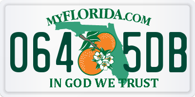 FL license plate 0645DB