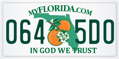 FL license plate 0645DO