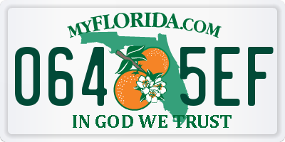FL license plate 0645EF