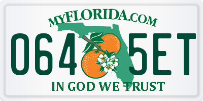 FL license plate 0645ET