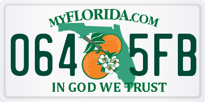 FL license plate 0645FB