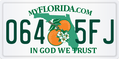 FL license plate 0645FJ