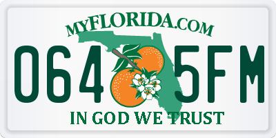 FL license plate 0645FM