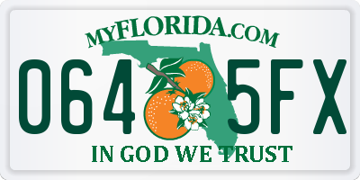 FL license plate 0645FX