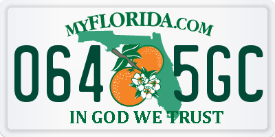 FL license plate 0645GC