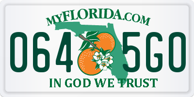 FL license plate 0645GO