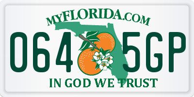 FL license plate 0645GP