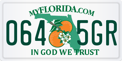 FL license plate 0645GR