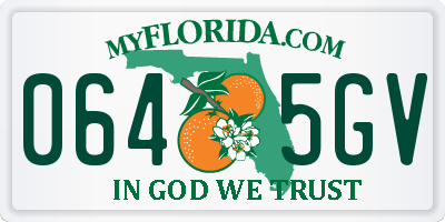 FL license plate 0645GV