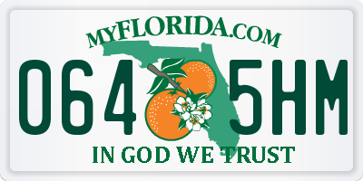 FL license plate 0645HM