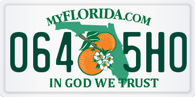 FL license plate 0645HO