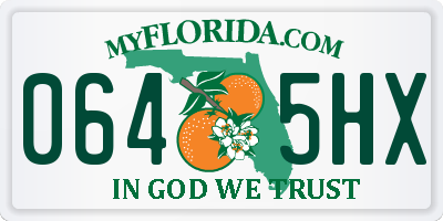 FL license plate 0645HX
