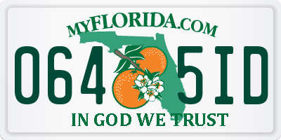 FL license plate 0645ID