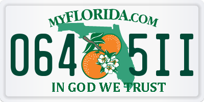 FL license plate 0645II