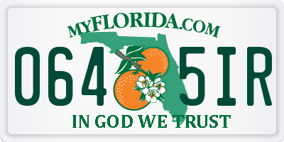 FL license plate 0645IR