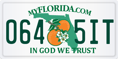 FL license plate 0645IT