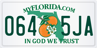 FL license plate 0645JA