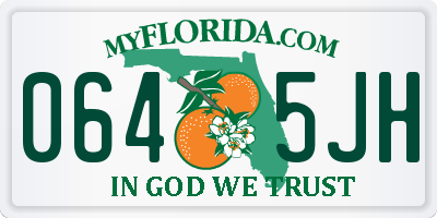 FL license plate 0645JH