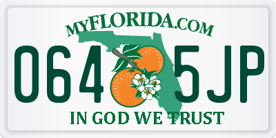 FL license plate 0645JP