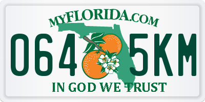 FL license plate 0645KM