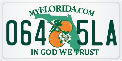 FL license plate 0645LA