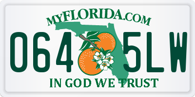 FL license plate 0645LW