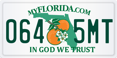 FL license plate 0645MT