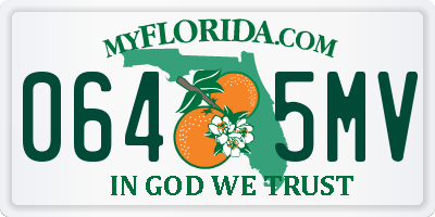 FL license plate 0645MV