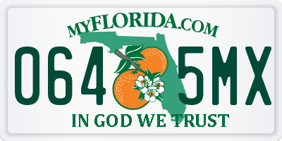 FL license plate 0645MX