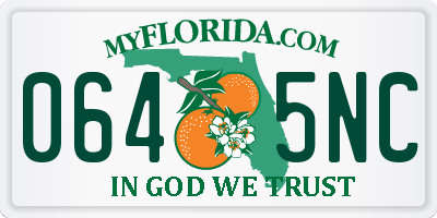 FL license plate 0645NC