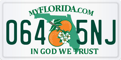 FL license plate 0645NJ