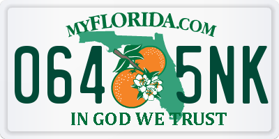 FL license plate 0645NK