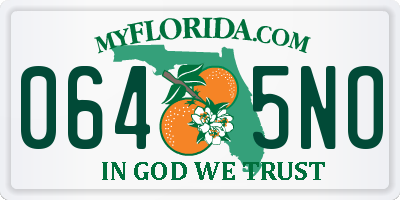 FL license plate 0645NO