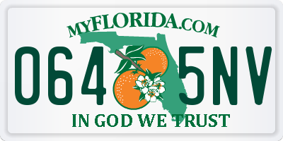 FL license plate 0645NV