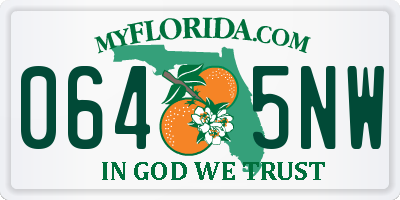 FL license plate 0645NW