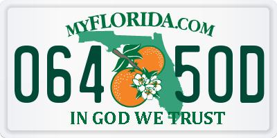 FL license plate 0645OD